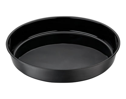 Ansicht einer runden schwarzen Schale für ein Rondell für ein Buffet. 