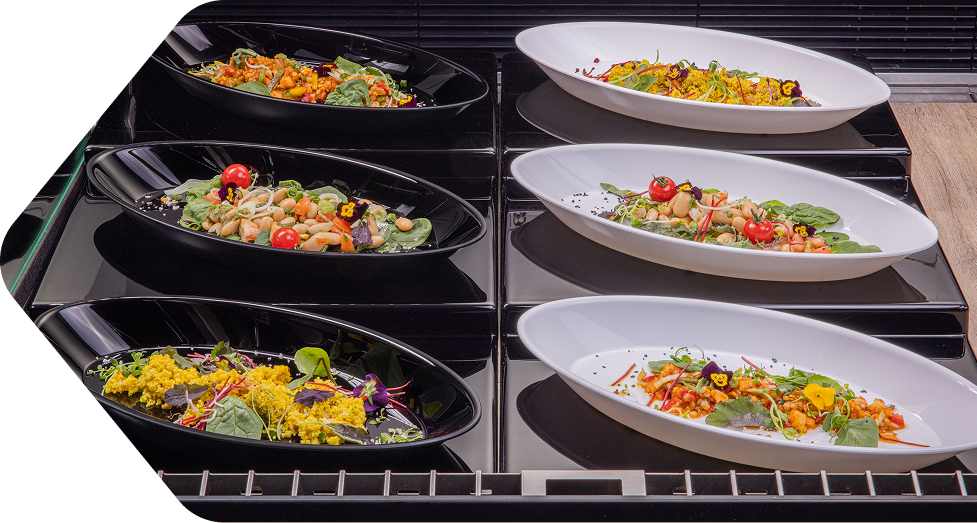 Ovale Thekenschalen für Salat
