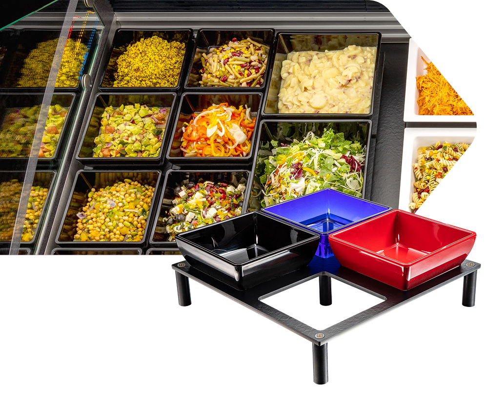 Platzsparende Salatschale mit Träger