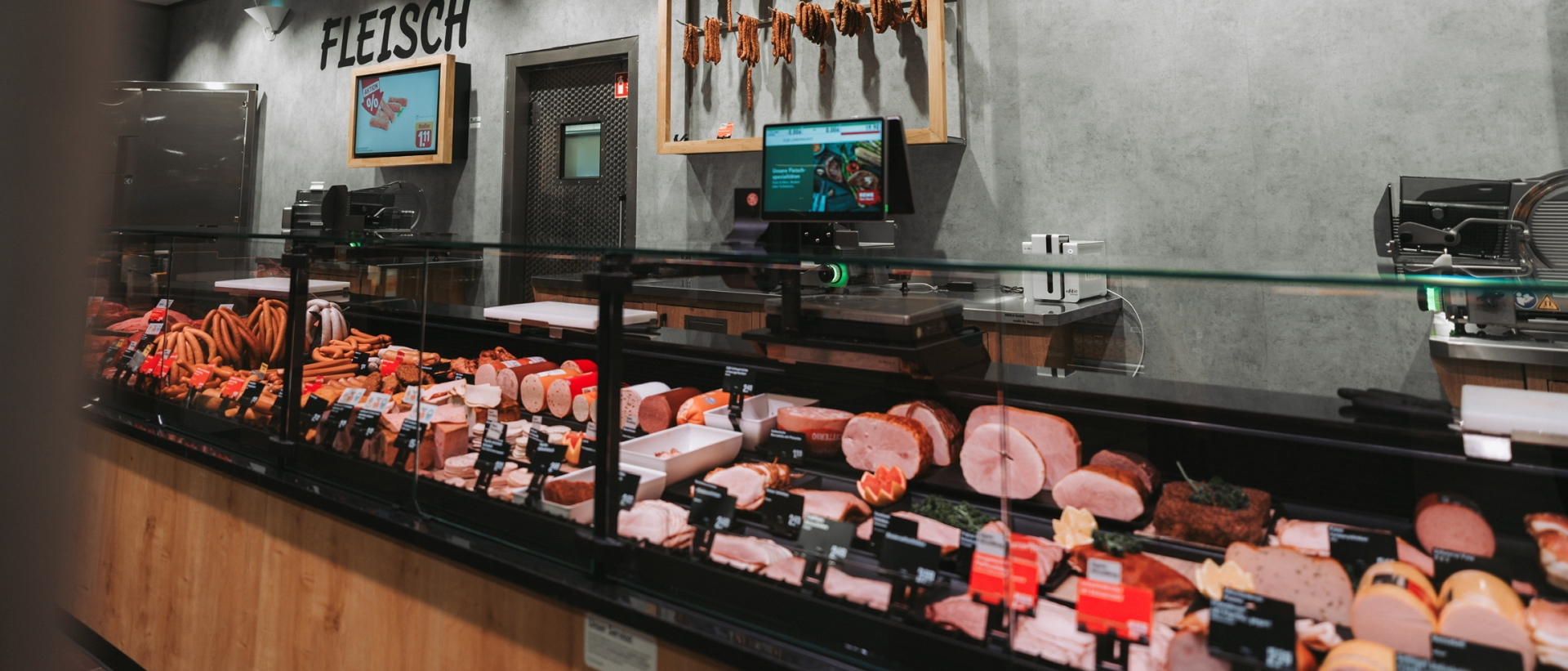 REWE Kunkel Fleisch- und Wursttheke mit PricoPlex