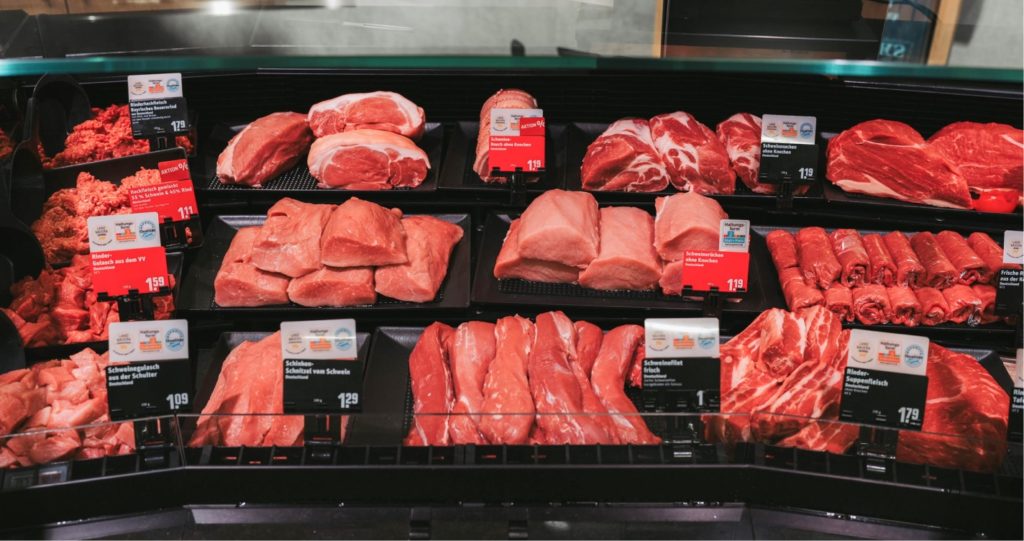 Schwarze Wabenboden für die Fleischpräsentation